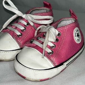 Pink converse Chuck Taylor baby sneakers size 2 in pink